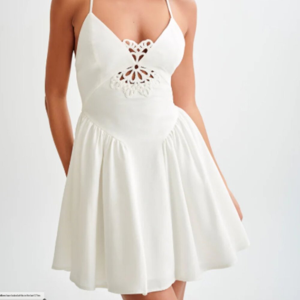 Meshki Muriel white mini dress NWT